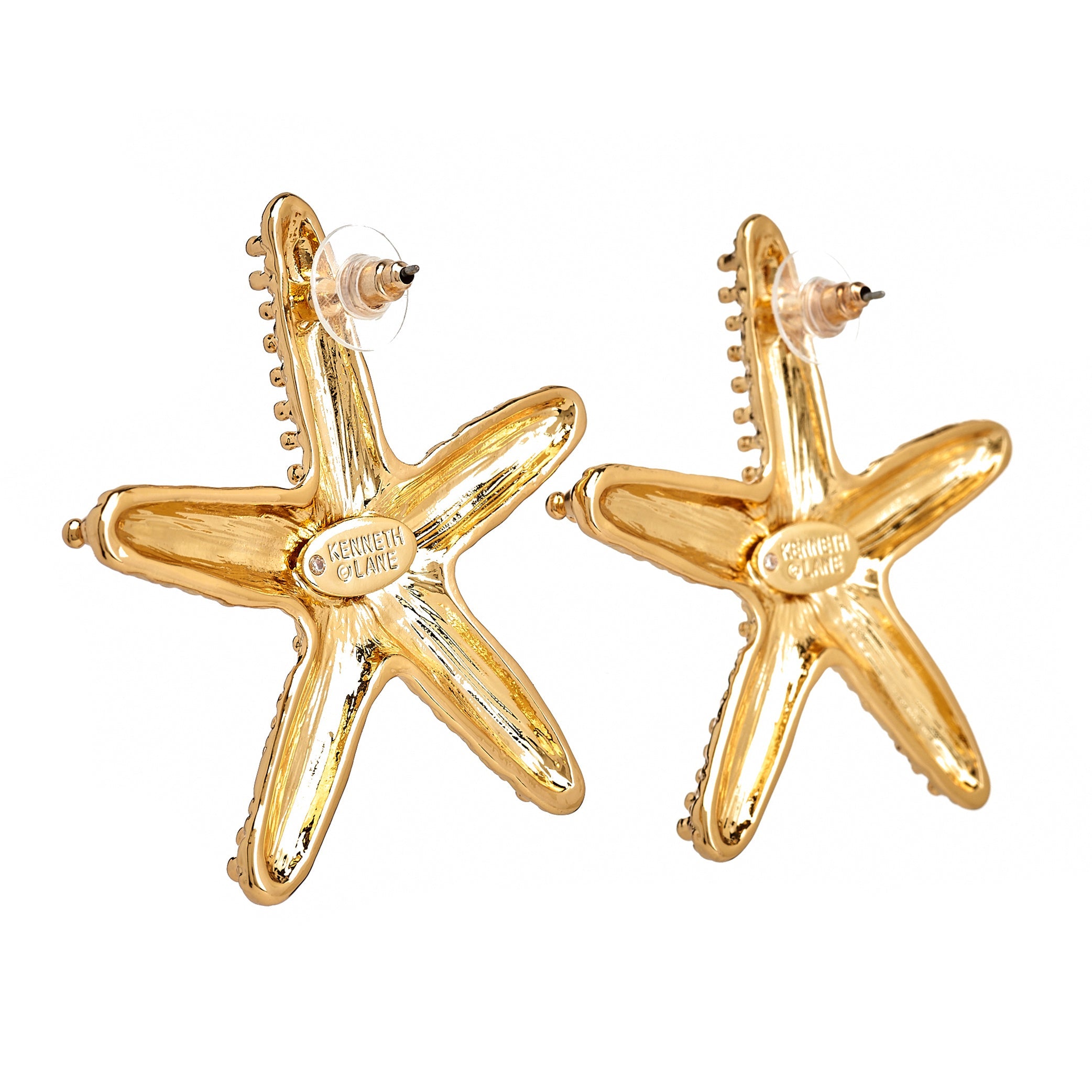 Gold Starfish Pierced Earrings