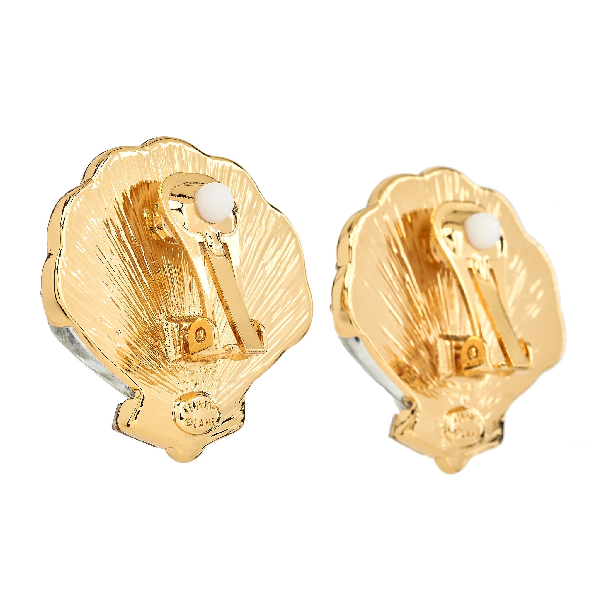 Clear Scallop Shell Clip Earring