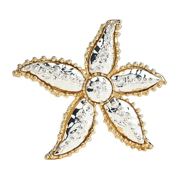Silver and Gold-Edged Starfish Pin