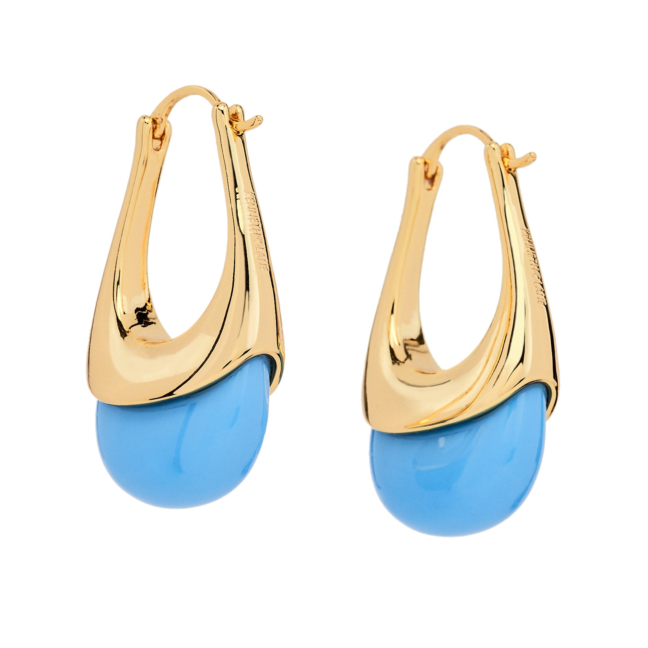 Gold and Turquoise Drop Earrings