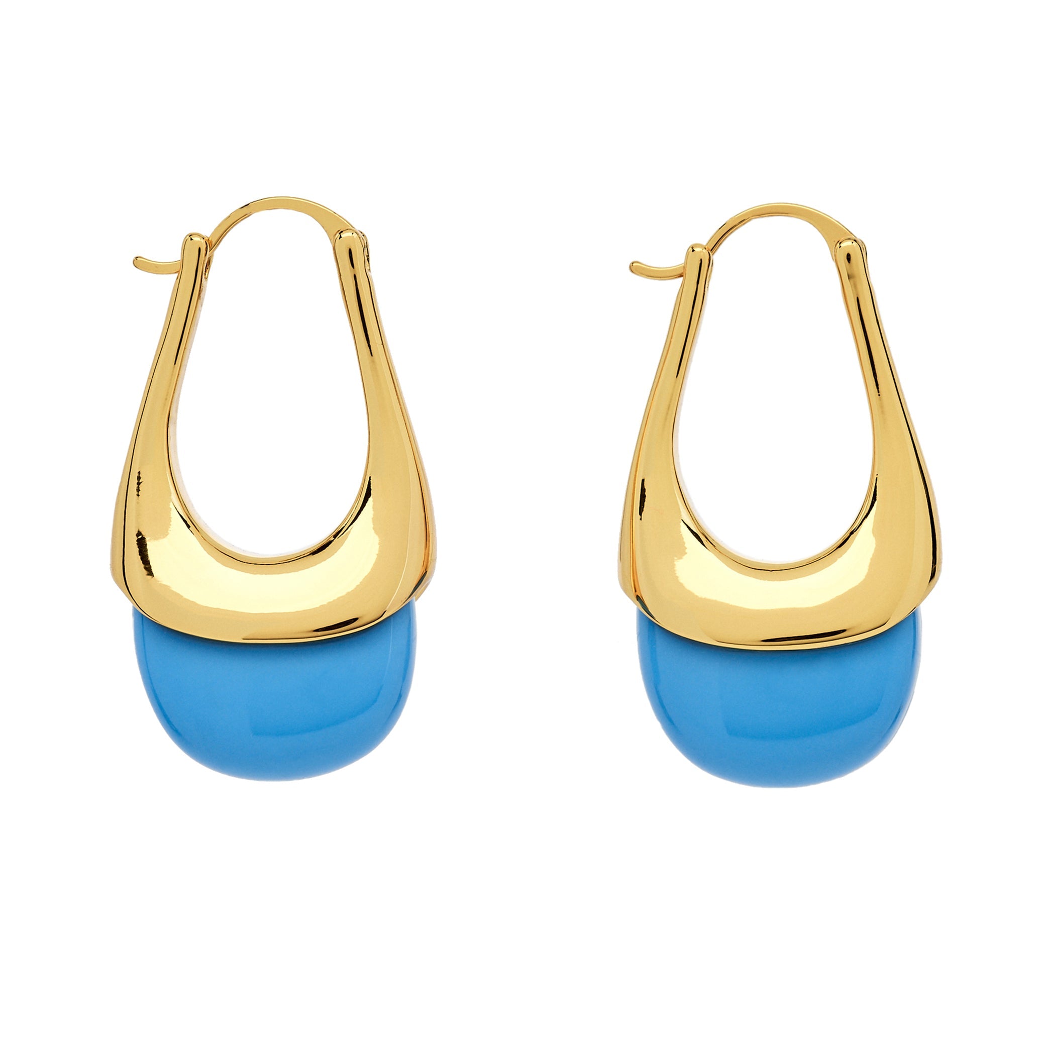Gold and Turquoise Drop Earrings