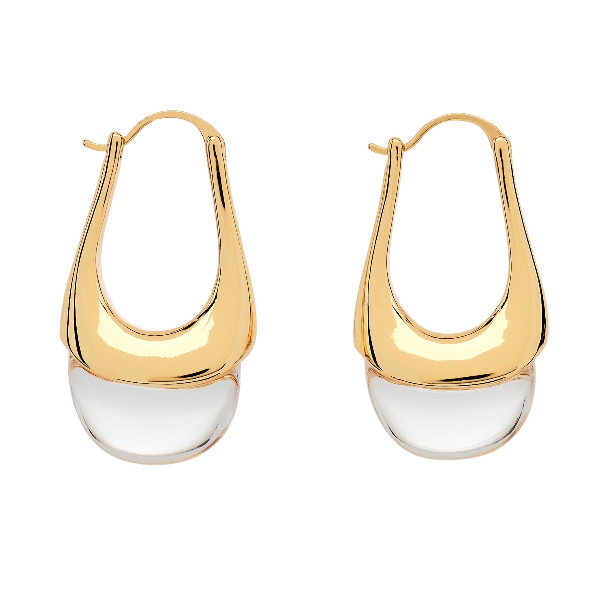 Gold and Clear Drop Earrings