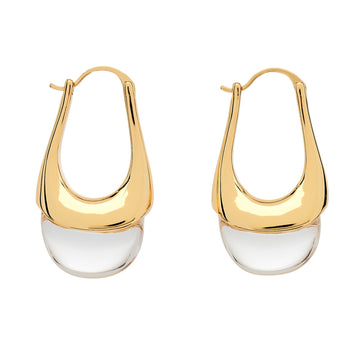Gold and Clear Drop Earrings