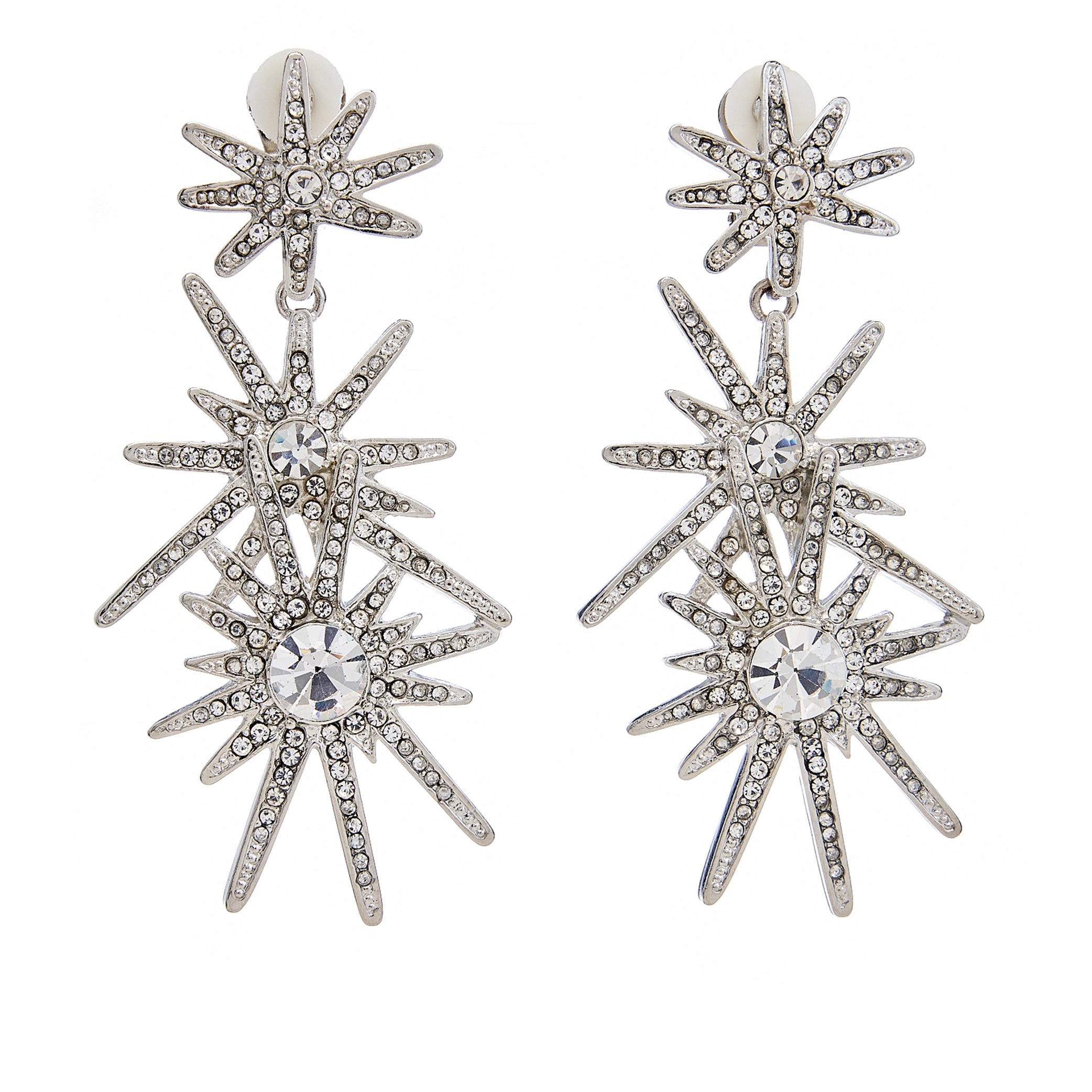 Three Starburst Pierced Earrings