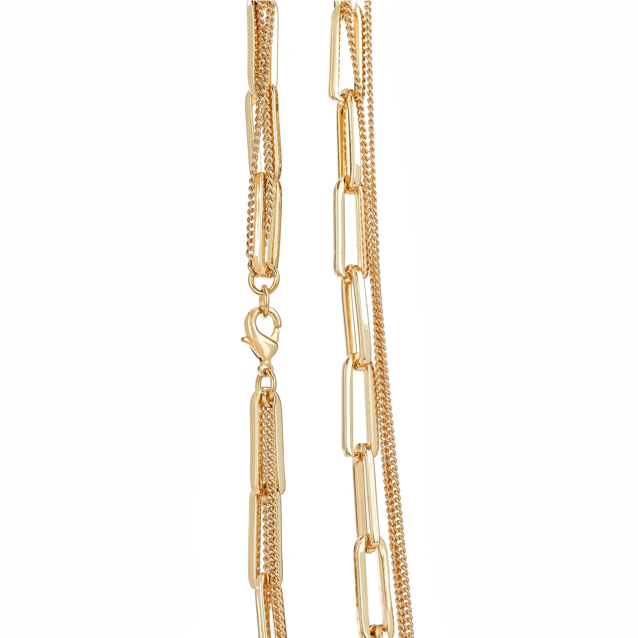 Gold Link Pendant Drop Necklace