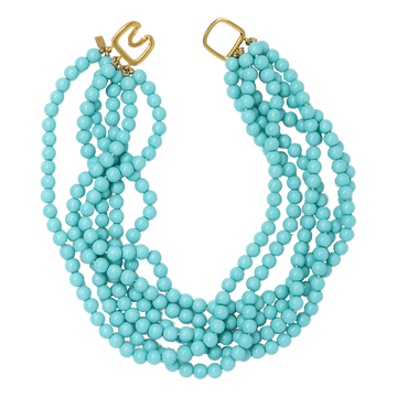 Six Row Turquoise Bead Necklace
