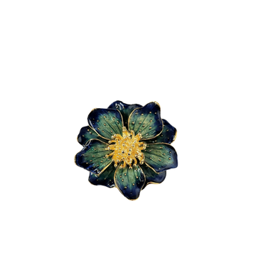 Blue Enamel Flower Pin