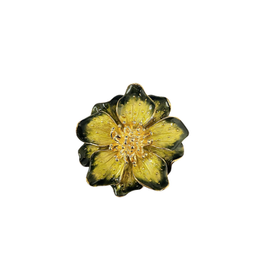 Green Enamel Flower Pin