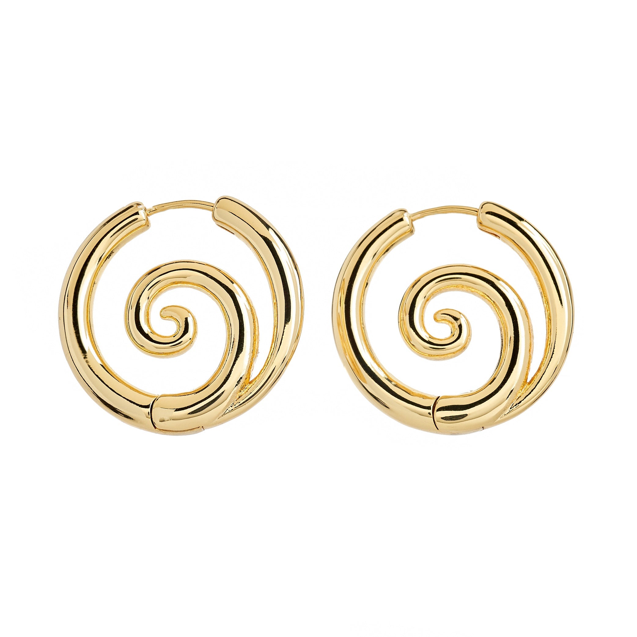 Gold Swirl Pierced Earrings