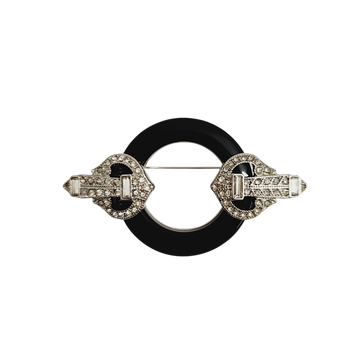 Black Circle Deco Pin
