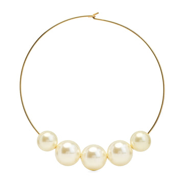 Cultural Pearl Gold Wire Necklace