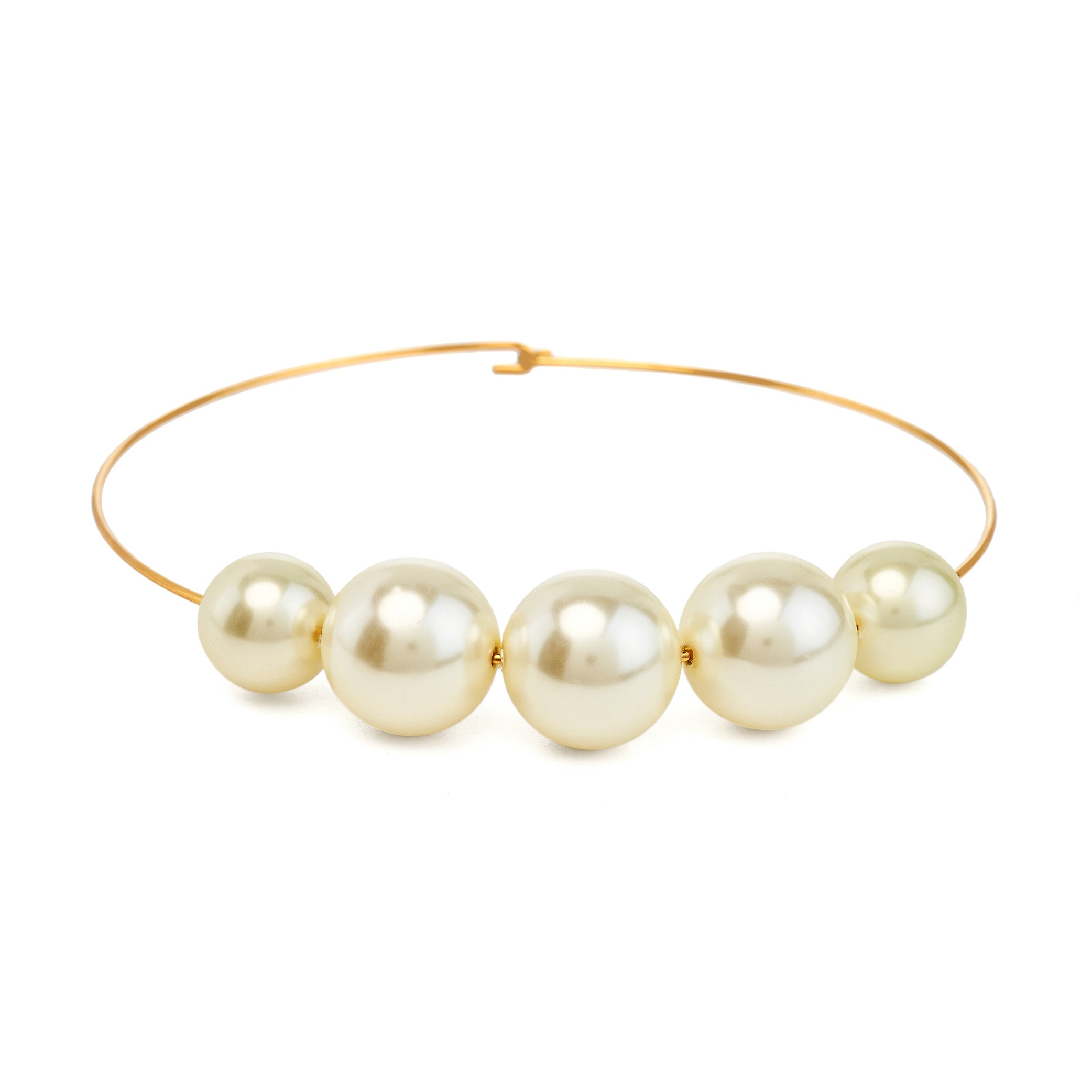 Cultural Pearl Gold Wire Necklace