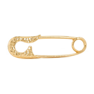 Hammered Gold Safety Pin Brooch
