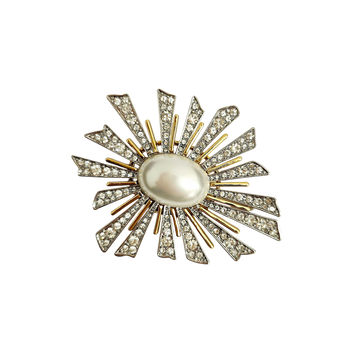 Pearl Cabochon Center Pin