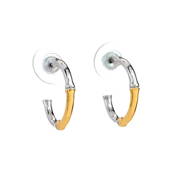 Bamboo Pierced Hoop Earrings