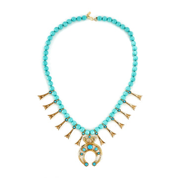 Vintage Western "S" Hook Necklace in Turquoise
