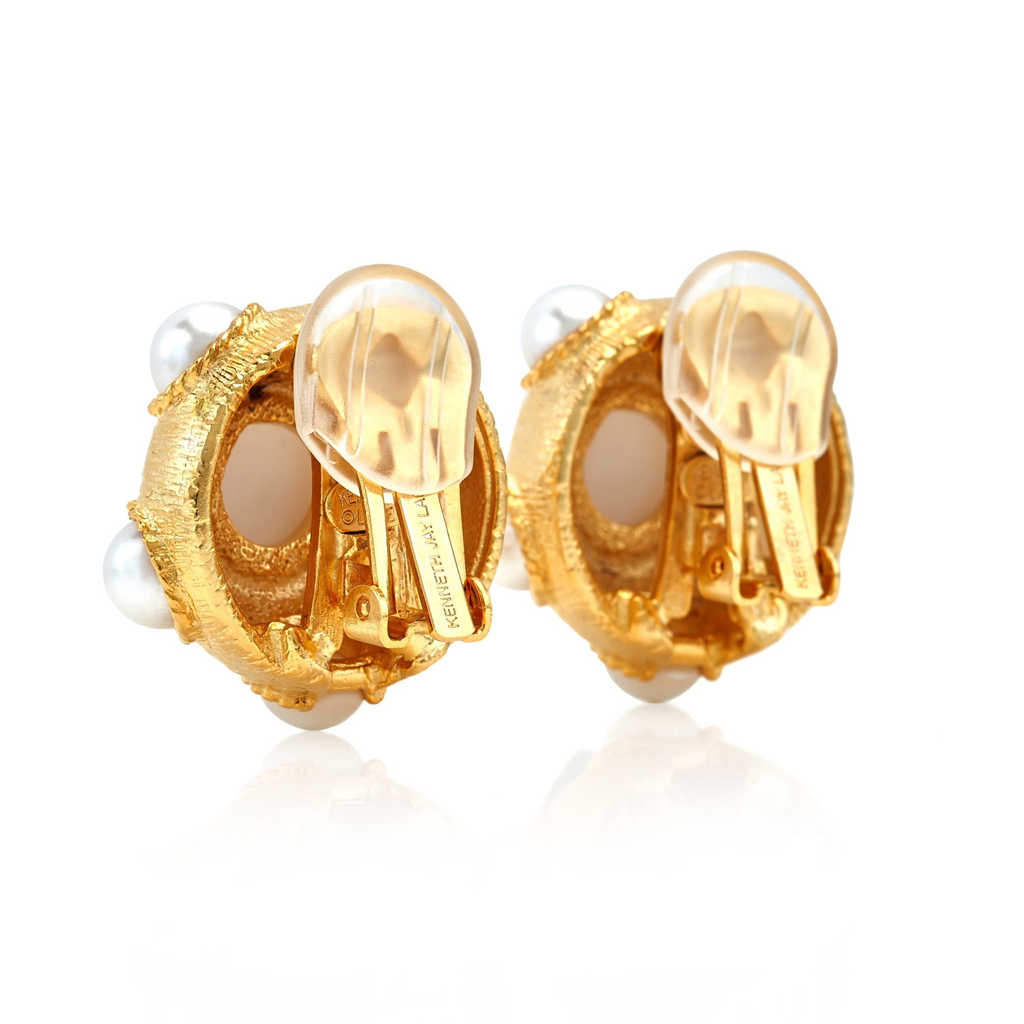 Pearl Cabochon Clip-On Earrings