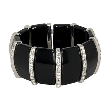 Black & Crystal Stretch Bracelet