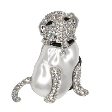 White Pearl Pug Pin