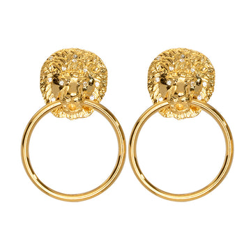 Lion Head Doorknocker Clip-On Earrings