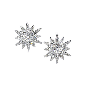 Crystal Starburst Clip-On Earrings