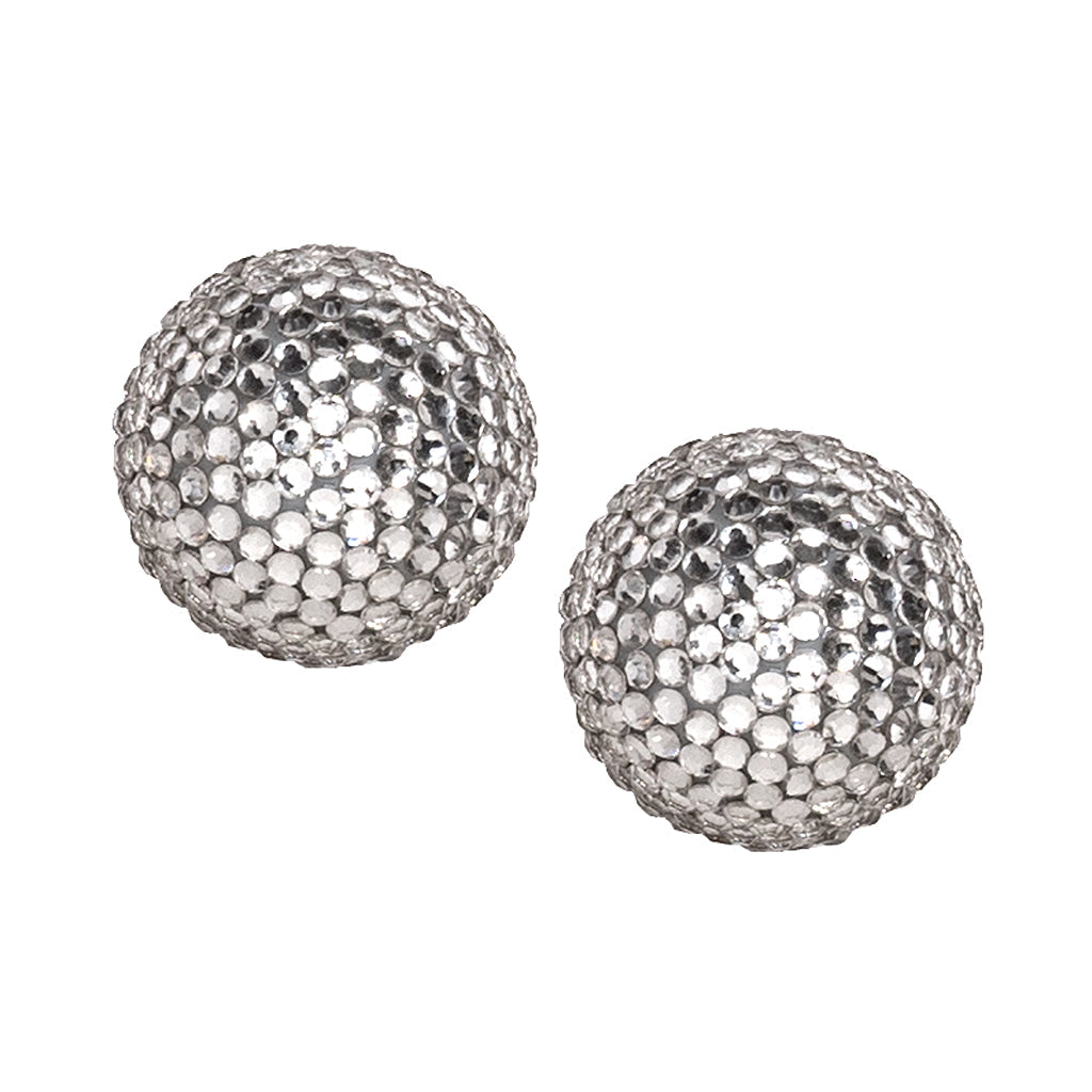 Jackie Kennedy Onassis Rhinestone Ball Clip-On Earrings
