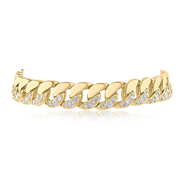 Half Pave Half Metal Bracelet