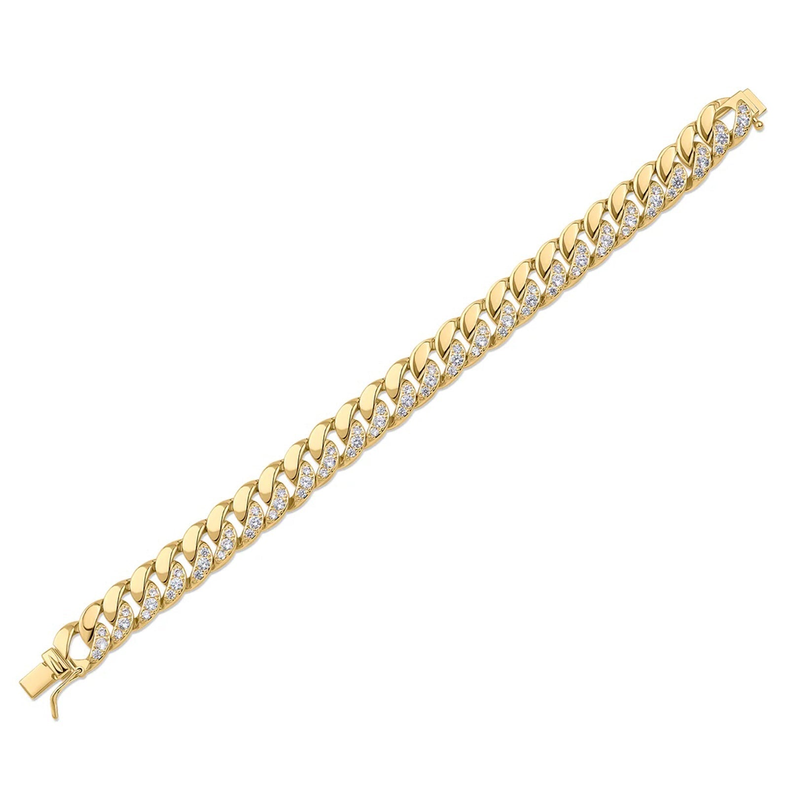 Half Pave Half Metal Bracelet