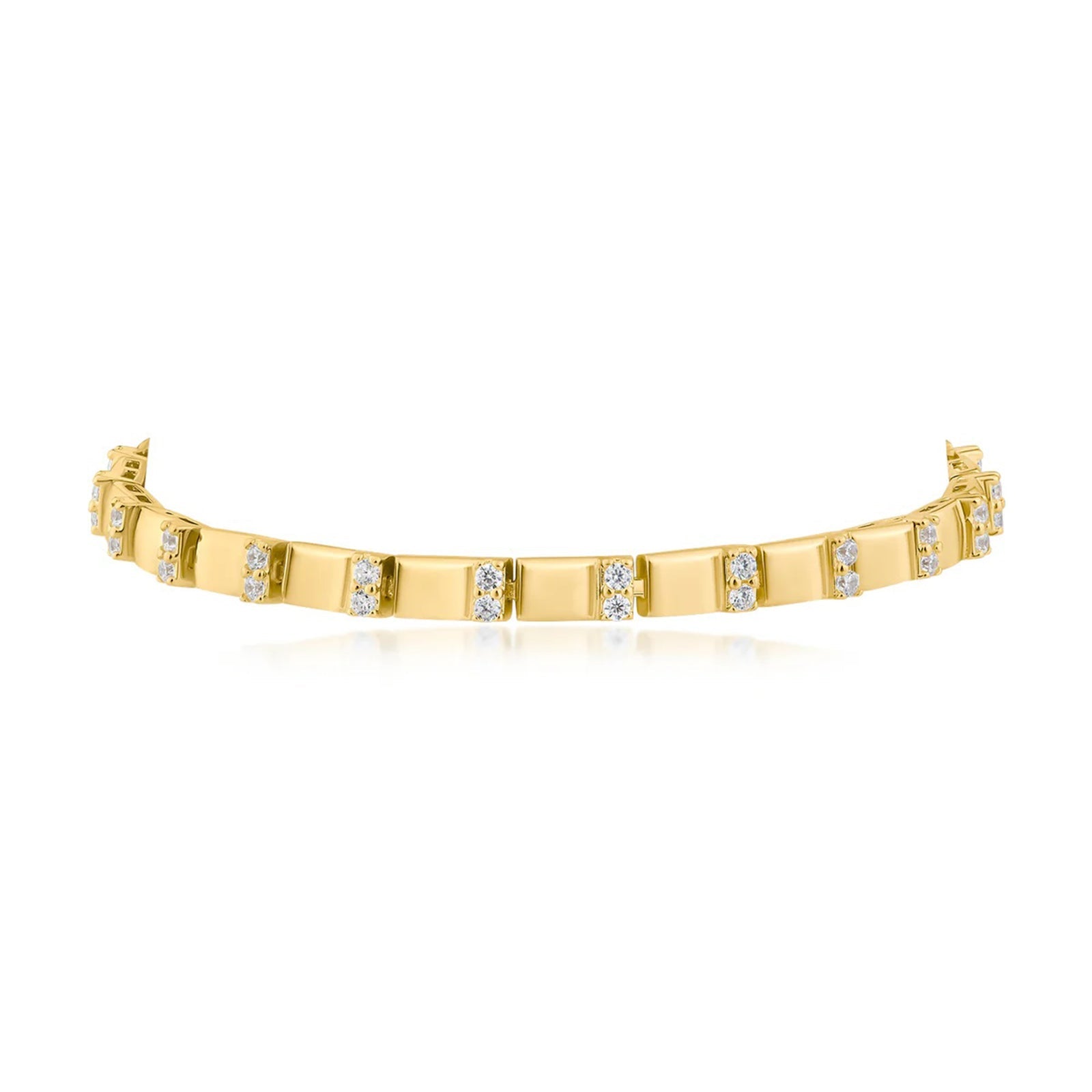 CZ and Alternating Bar Bracelet
