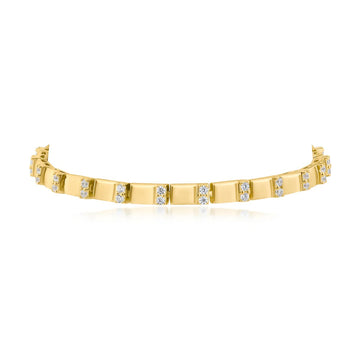 CZ and Alternating Bar Bracelet