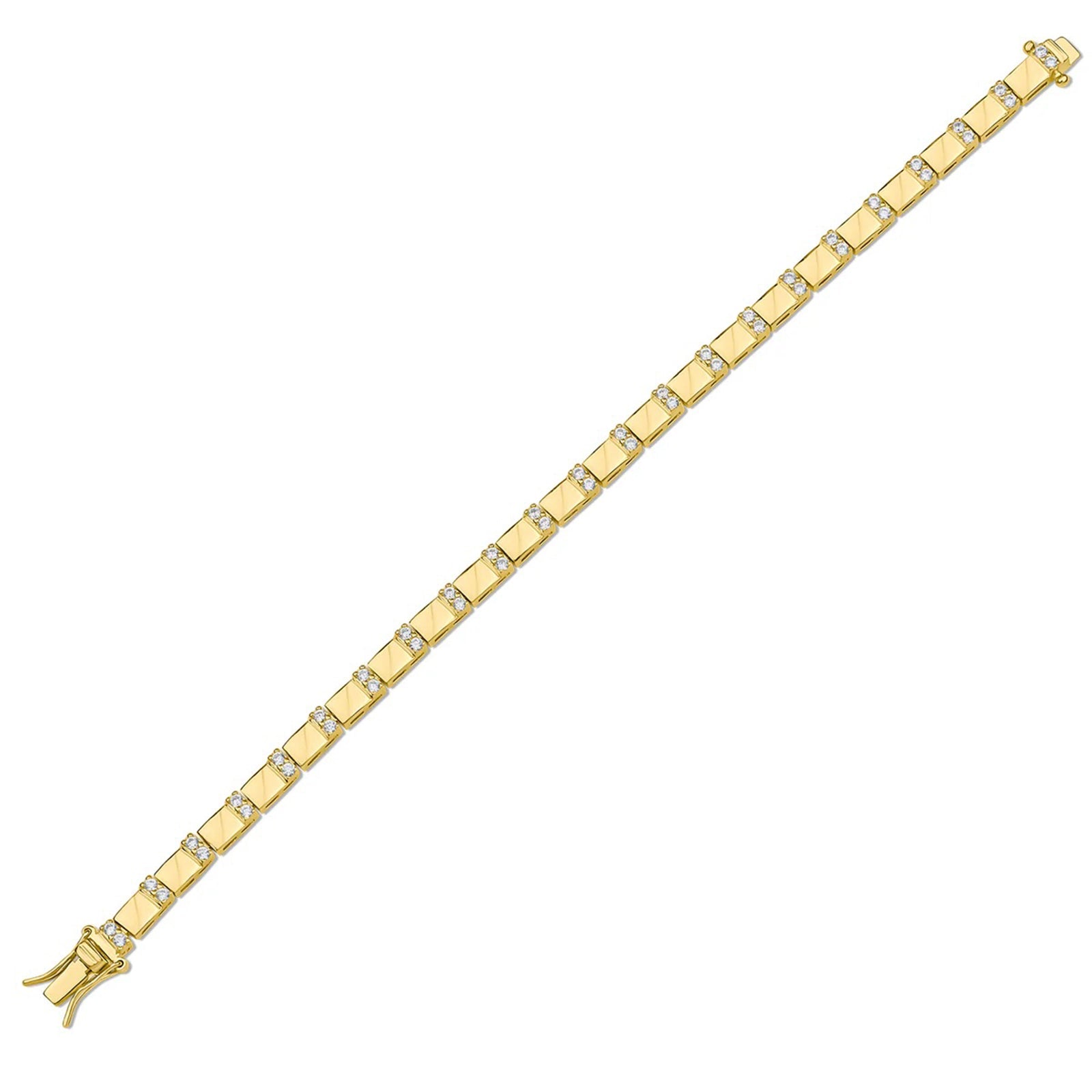 CZ and Alternating Bar Bracelet