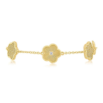 Alternating Pave Clover Bracelet