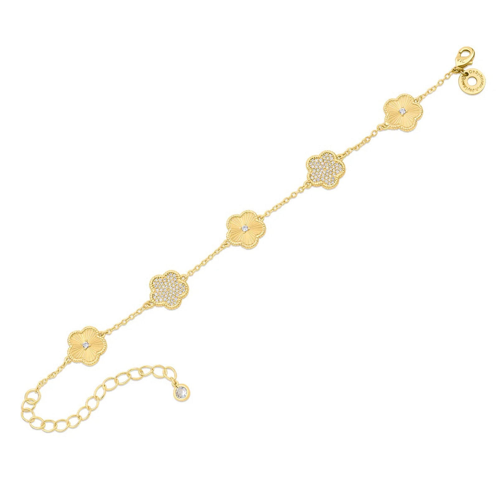 Alternating Pave Clover Bracelet
