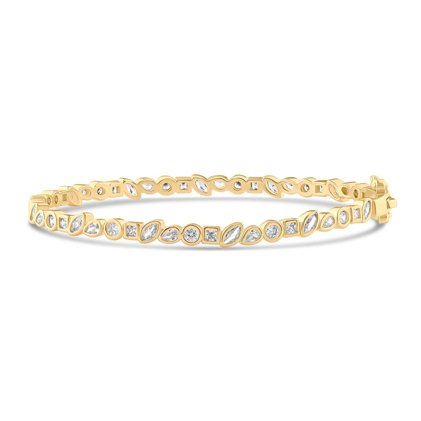 Multi Shape CZ Bezel Bangle