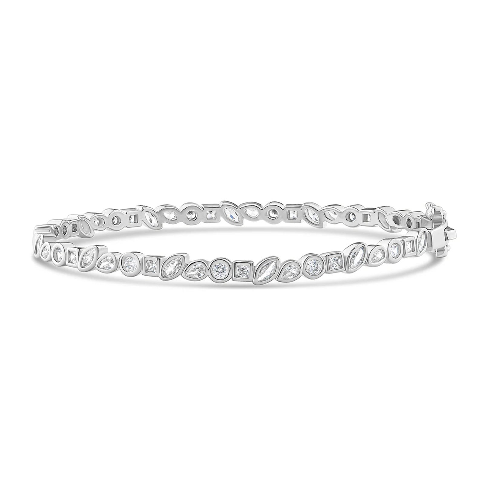 Multi Shape CZ Bezel Bangle