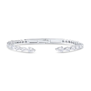 Pear CZ Open Bracelet