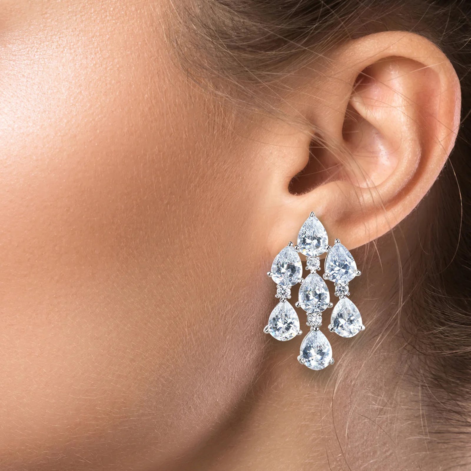 Cascading Pear CZ Drops