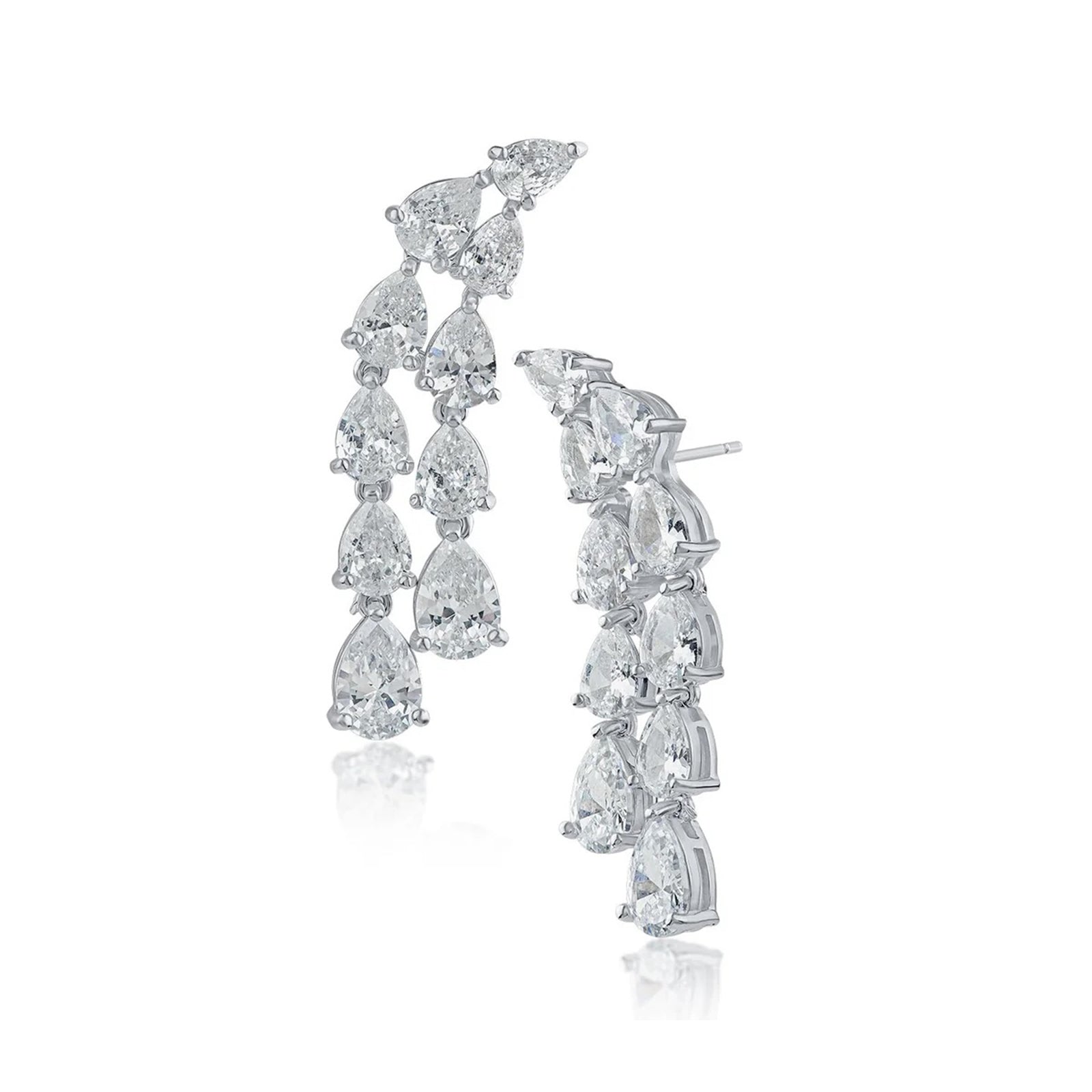 Double Pear Waterfall Earrings