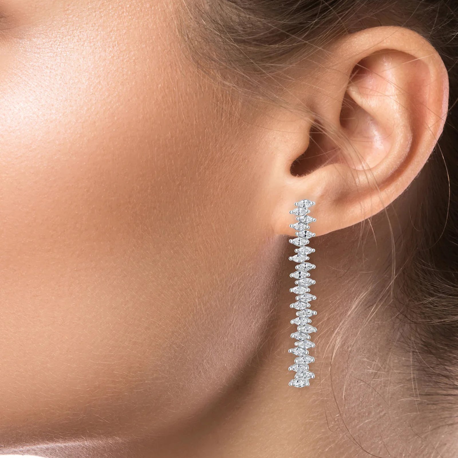 Marquise CZ Zigzag Earrings