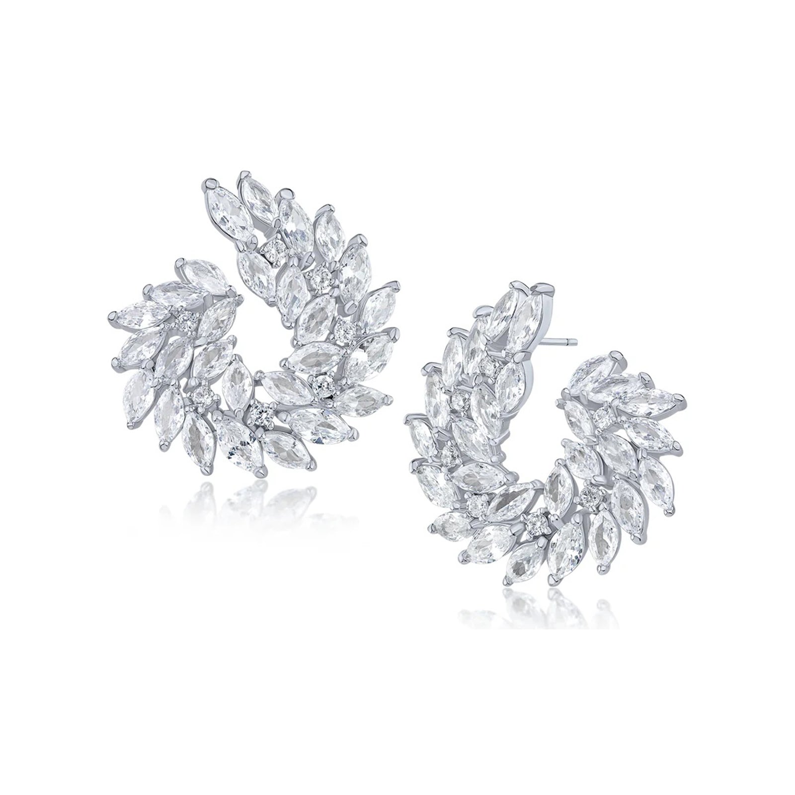 Marquise Swirl Statement Earrings