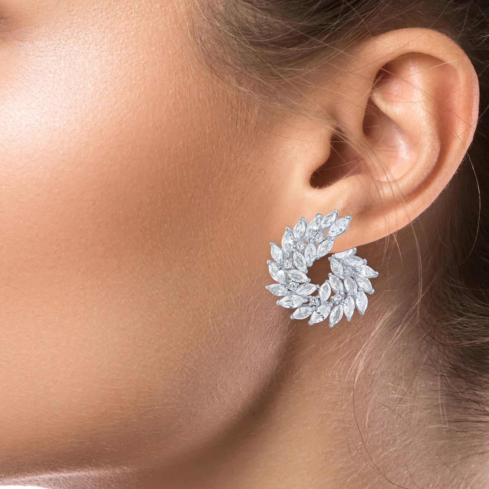 Marquise Swirl Statement Earrings