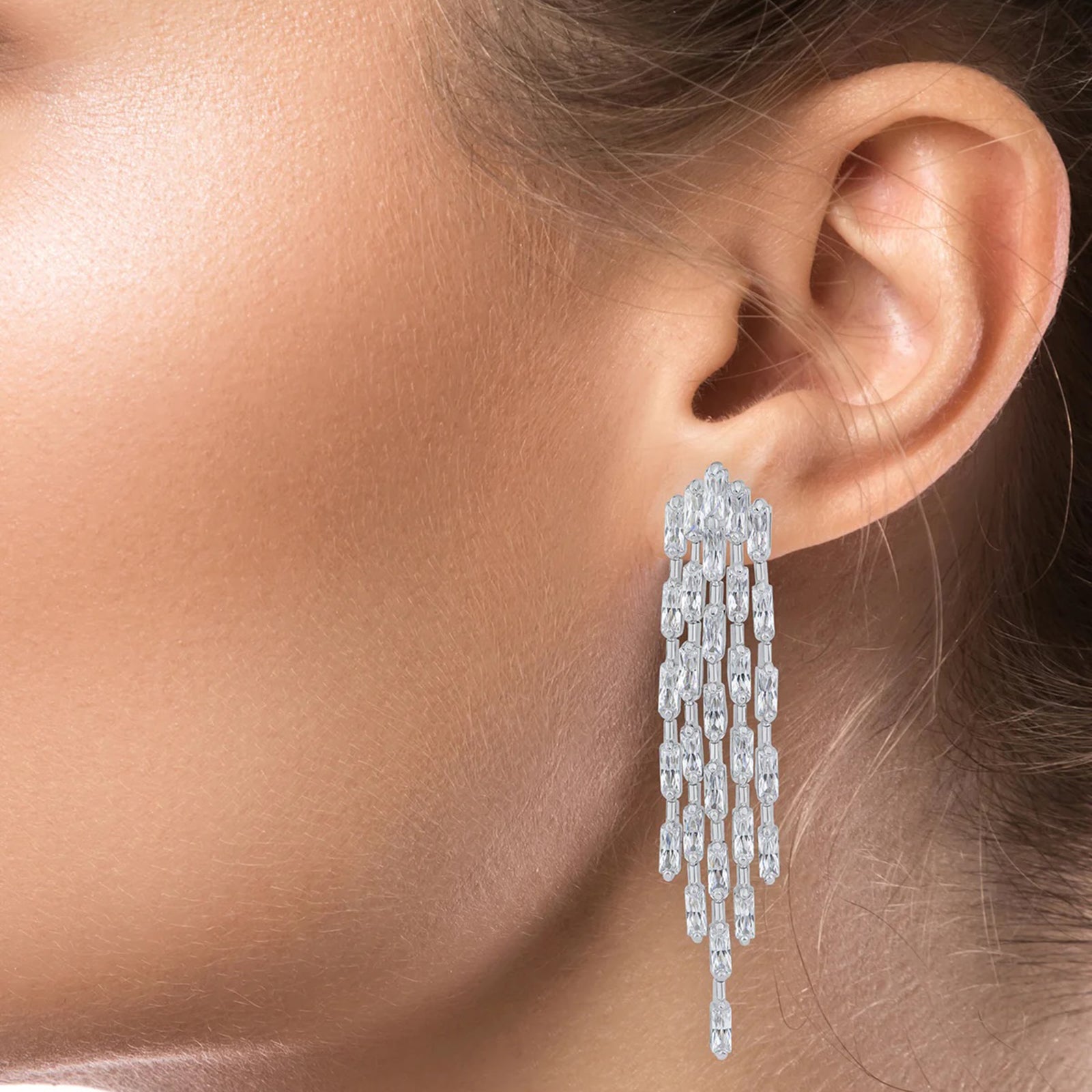 Baguette CZ Statement Earrings