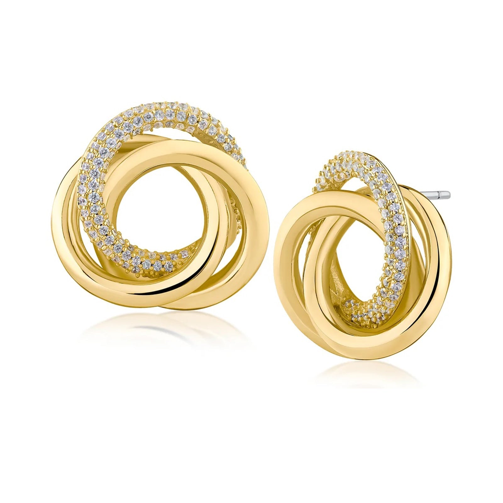 Interlocking Gold Plated Knot Earrings