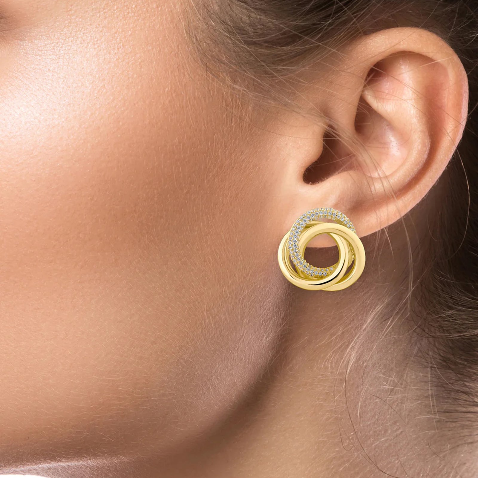 Interlocking Gold Plated Knot Earrings