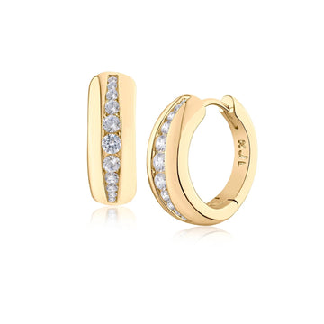 Graduated Pavé CZ Huggie Earrings
