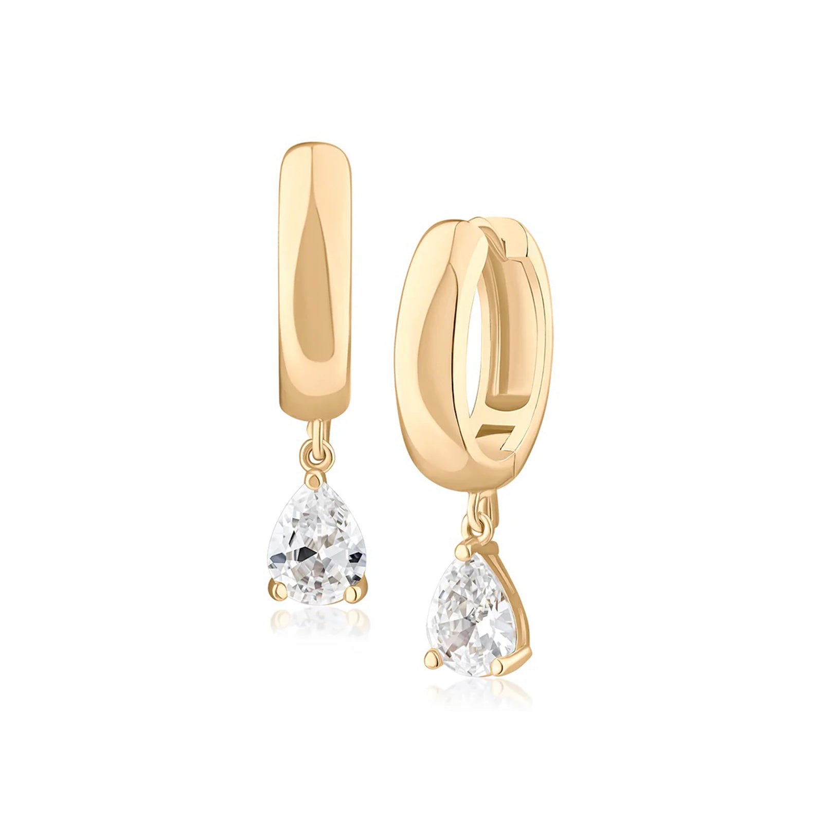 Pear Drop Huggie Earrings