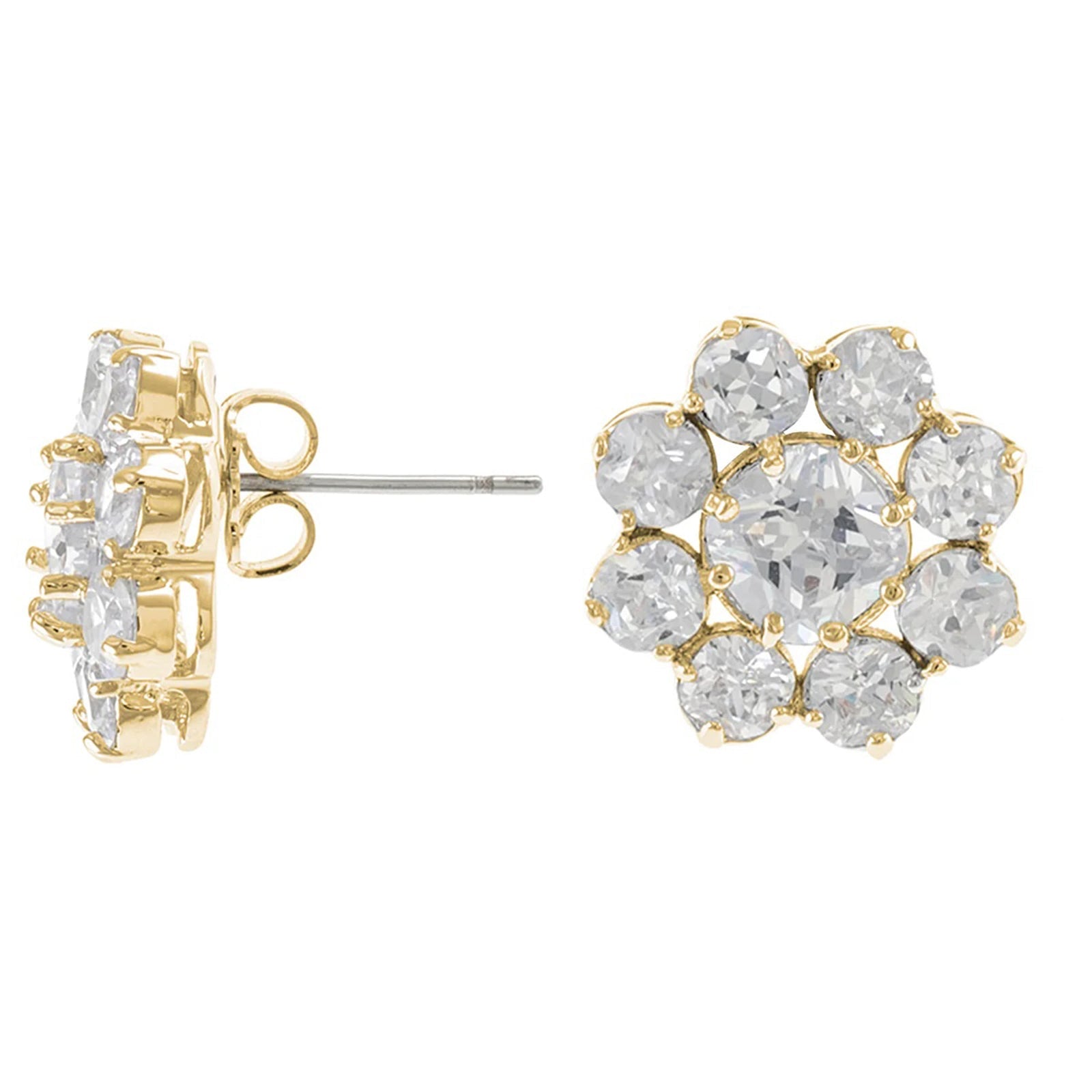 Round CZ Floral Stud
