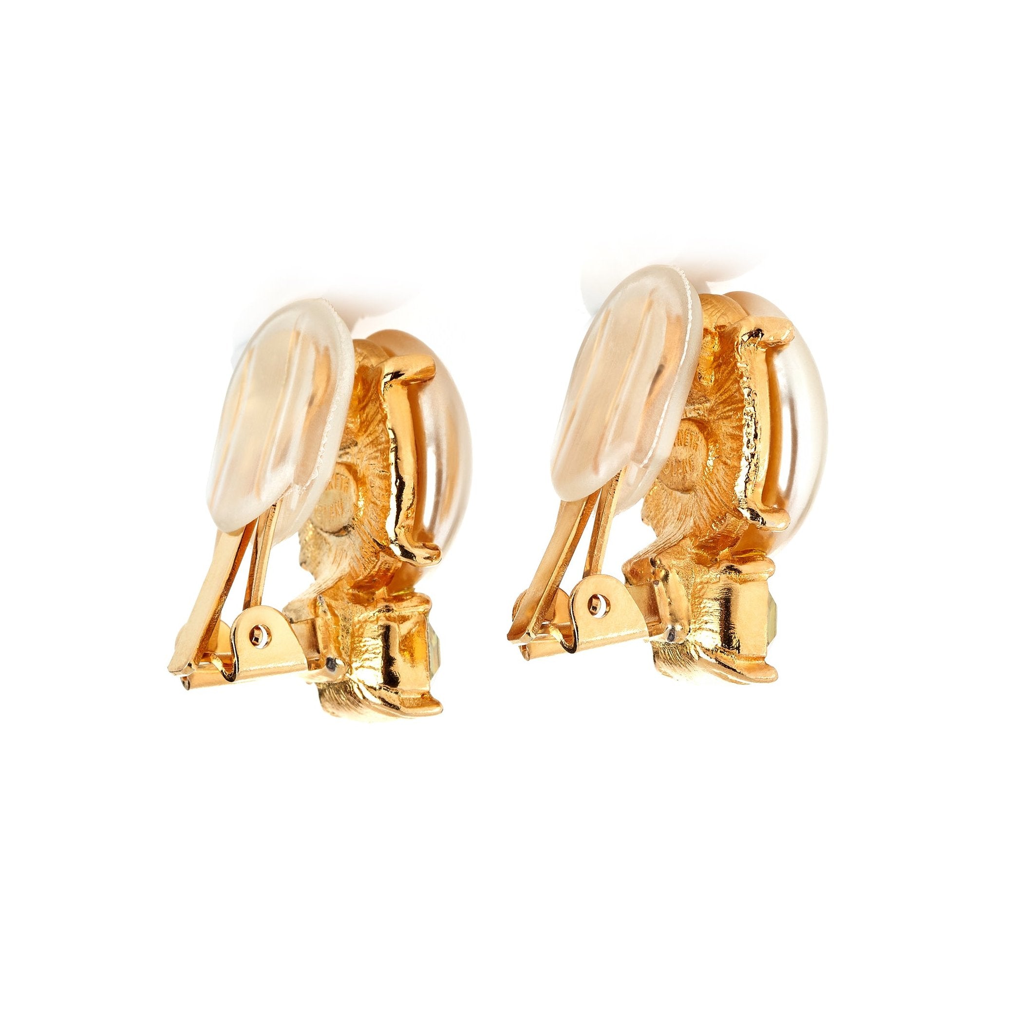 Pearl & Jonquil Gold Clip Earrings