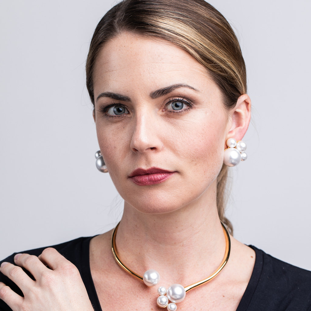 Pearl Cluster Clip Earring