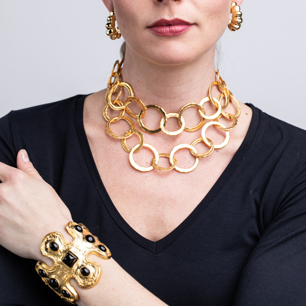 Gold Circle Link Necklace